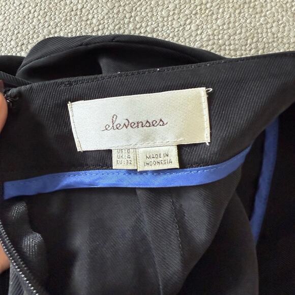 ANTHROPOLOGIE ELEVENSES ANTILLES WIDE LEG BLACK RUFFLE PANTS SIZE 0 - Picture 9 of 10